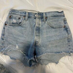 Levi's Light Blue Denim Cutoff Shorts